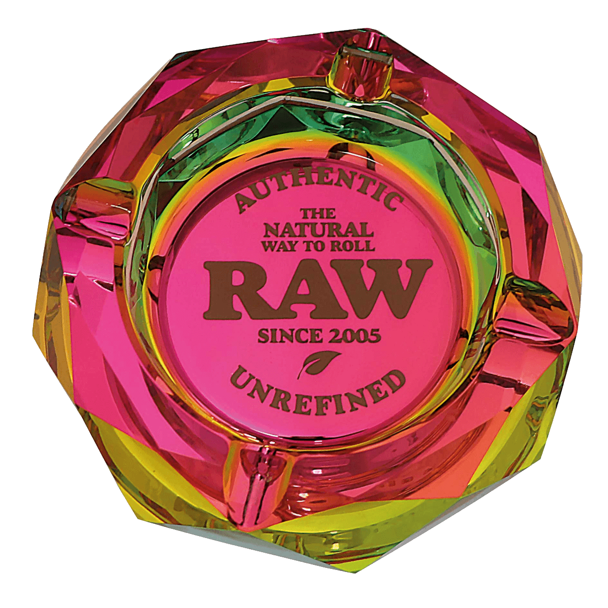 RAW GLASS ASHTRAY RAINBOW