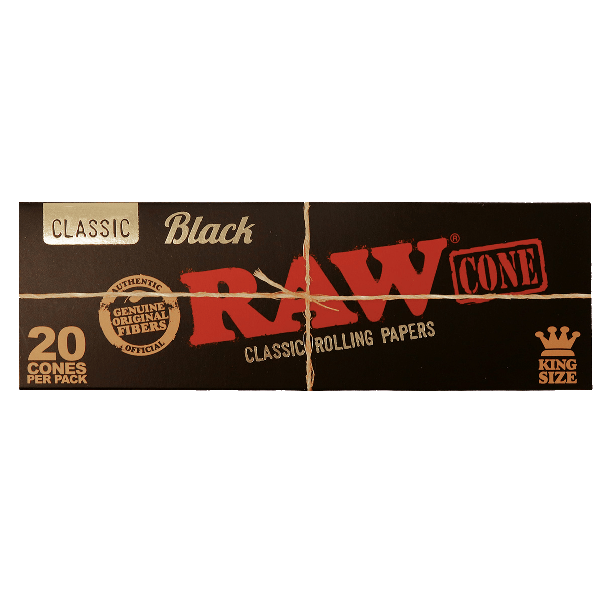 RAW BLACK PREROLLED CONES - KING SIZE - 20ct