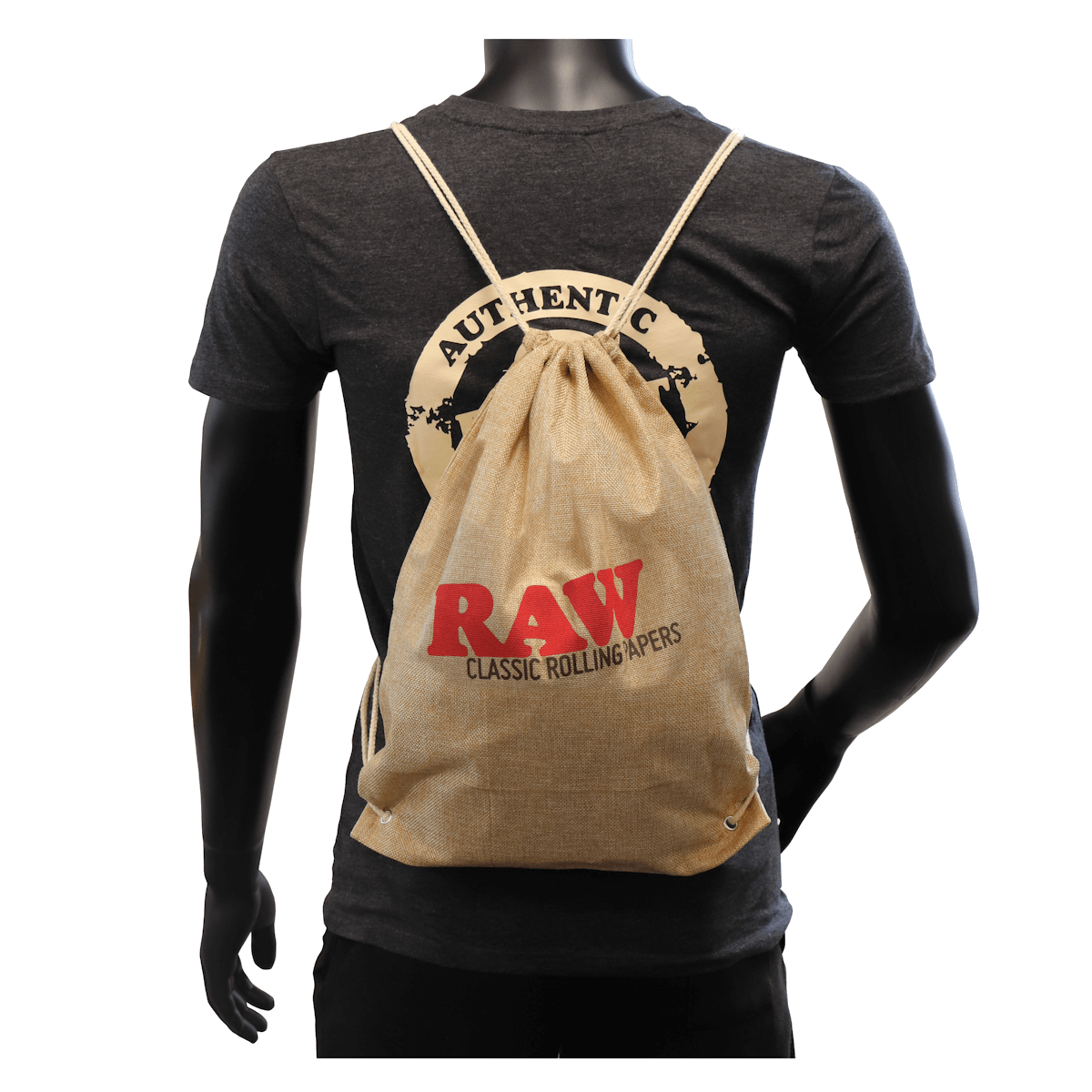 RAW DRAWSTRING BAG TAN