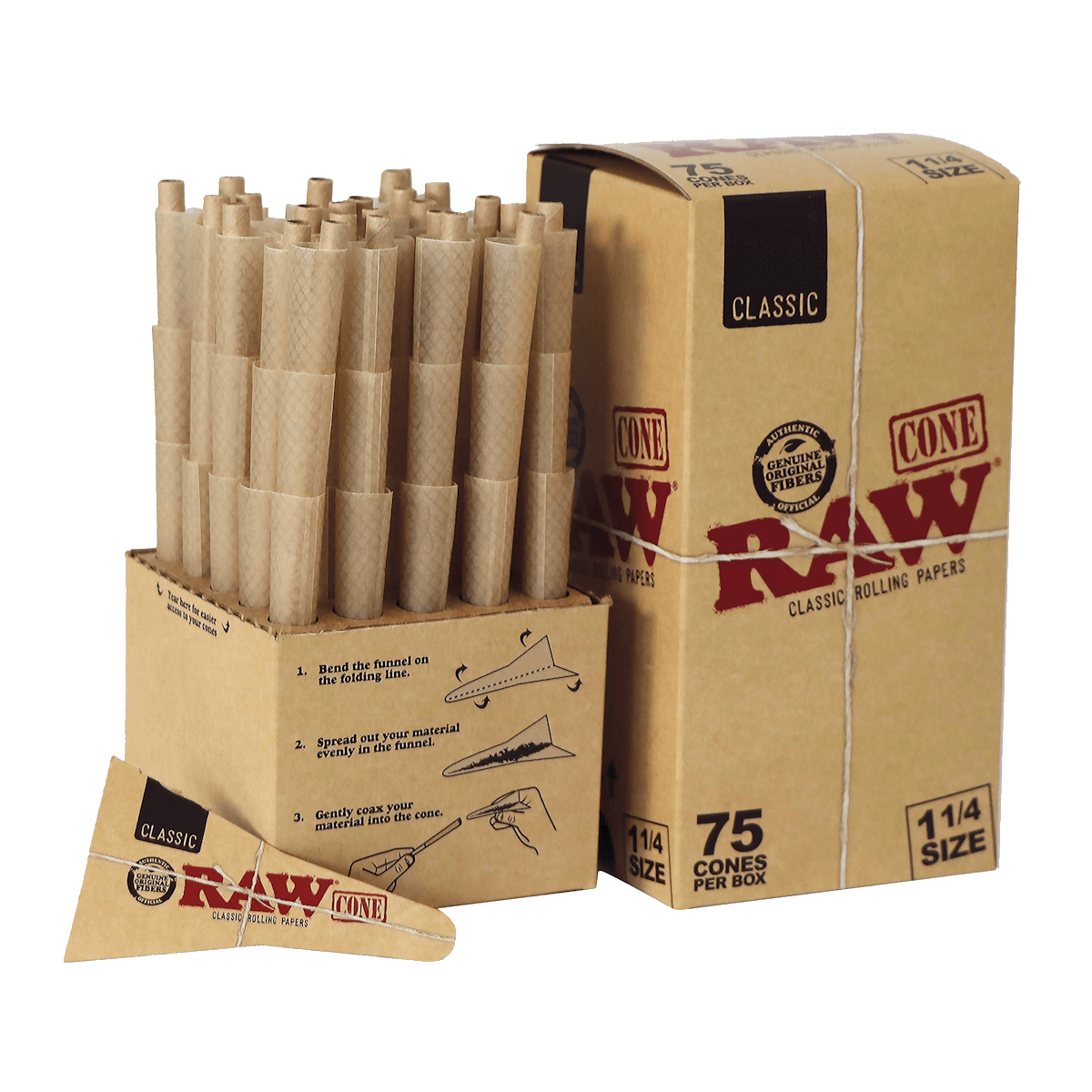 RAW PREROLLED CONES 1¼ SIZE - 75ct