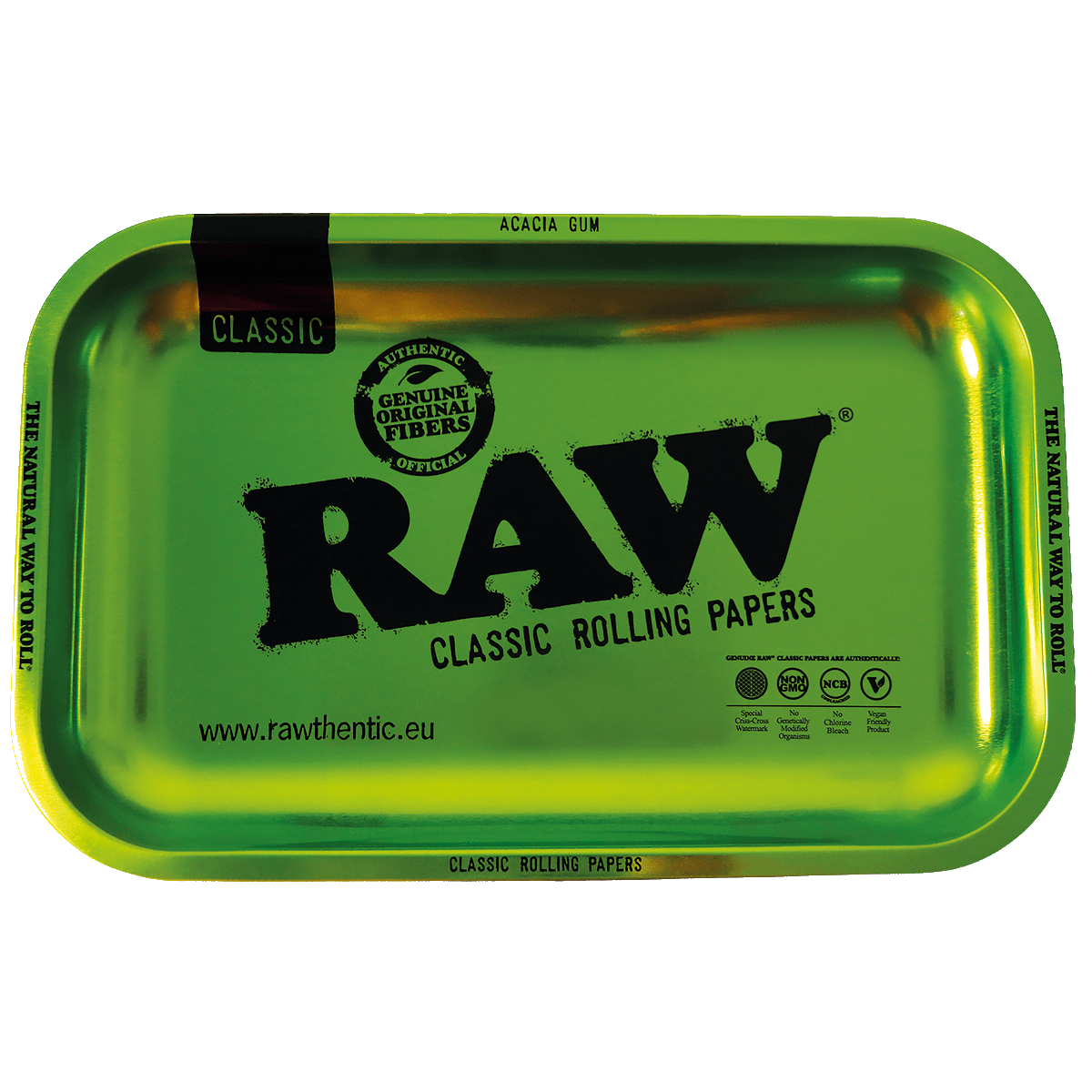 RAW EMERALD GREEN METAL ROLLING TRAY