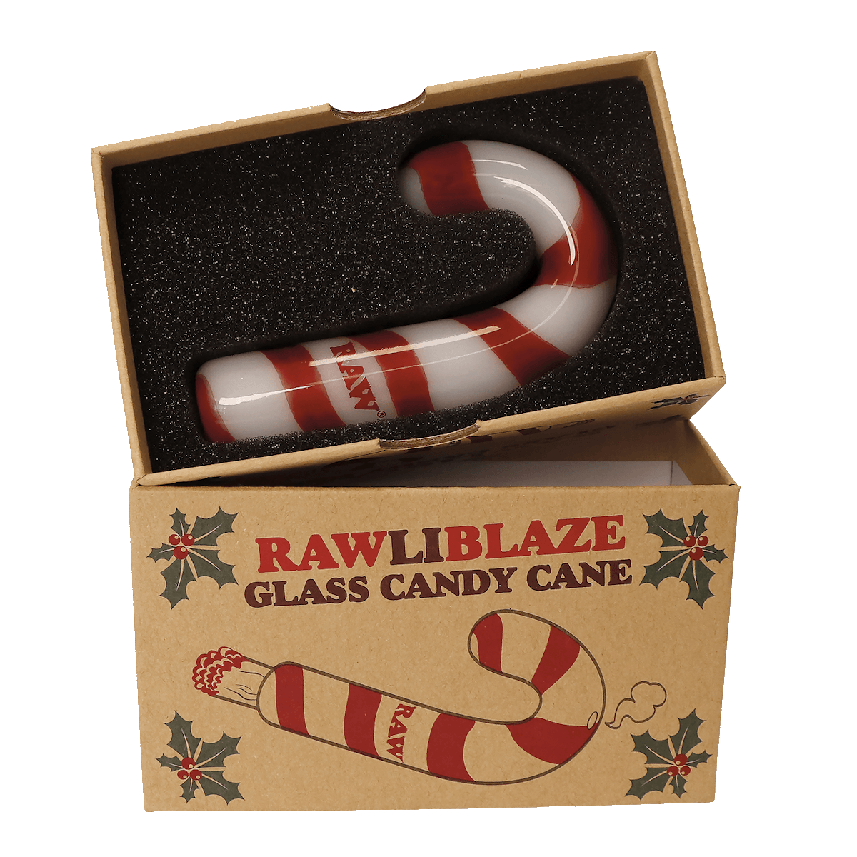 RAW GLASS CONE HOLDER CANDY CANE